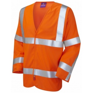 Leo Workwear S17-O Meshaw ISO 20471 Class 3 LFS Anti-Static Vest Orange